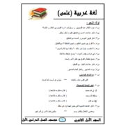 مذكرة لغة عربية (علمي)للصف الاول الثانوي الترم الاول