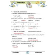 المراجعة النهائية لمادة الكيمياء لغات  للصف الأول الثانوي الفصل الدراسي الثاني