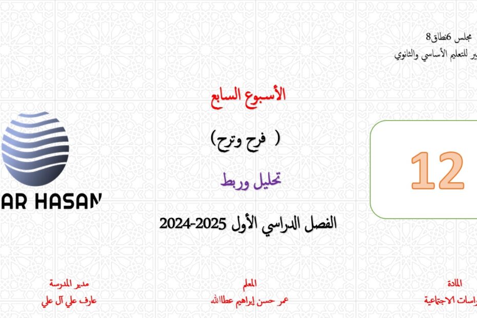 درس فرح وترح الدراسات الإجتماعية والتربية الوطنية الصف الثاني عشر - بوربوينت