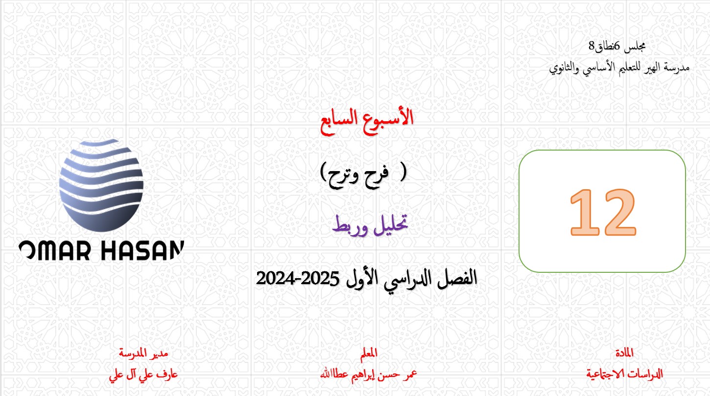 درس فرح وترح الدراسات الإجتماعية والتربية الوطنية الصف الثاني عشر - بوربوينت 