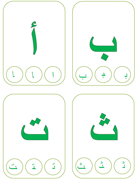 أشكال الحروف اللغة العربية الصف الأول