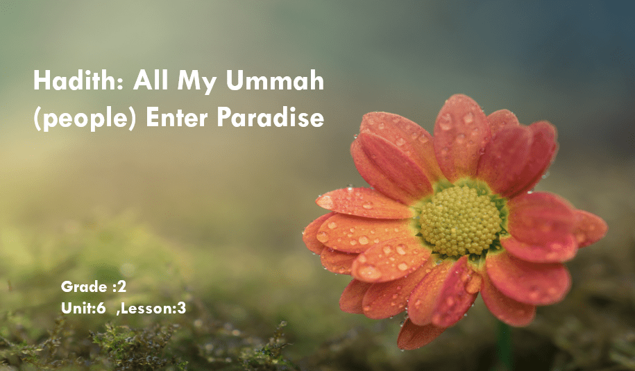 التربية الإسلامية بوربوينت All my Ummah enter Paradise لغير الناطقين باللغة العربية للصف الثاني