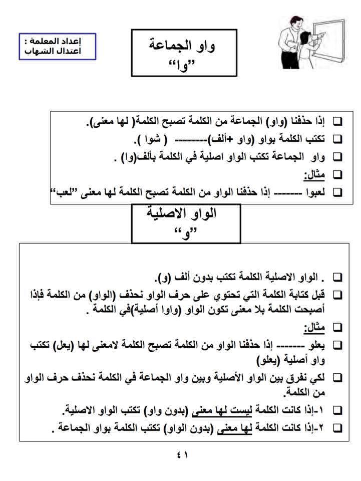 اللغة العربية أوراق عمل متنوعة للصف الرابع