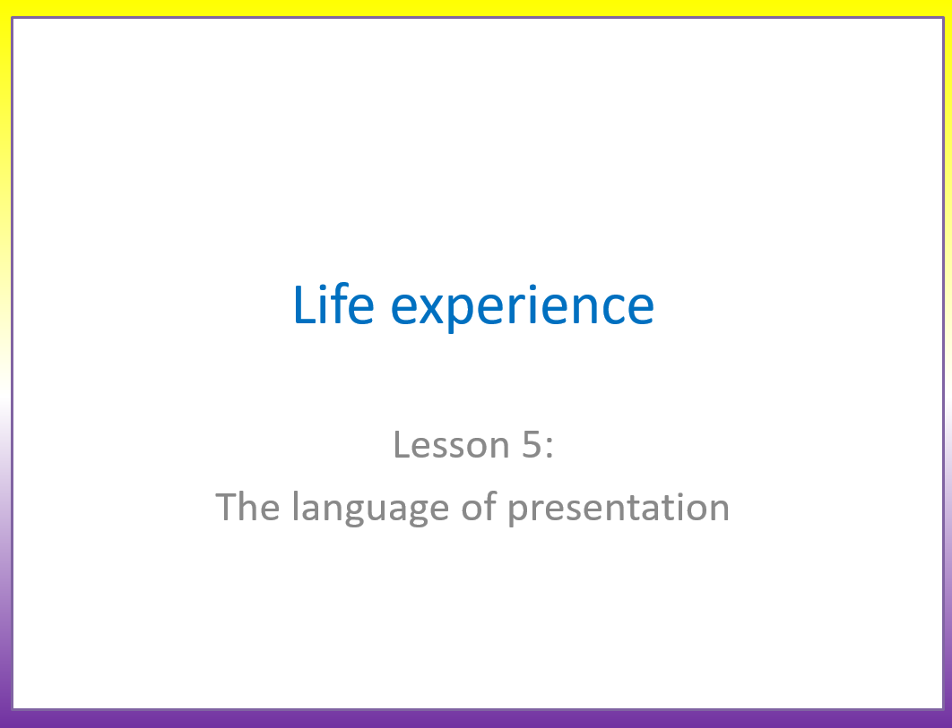 بوربوينت The language of presentation للصف السادس مادة اللغة الانجليزية
