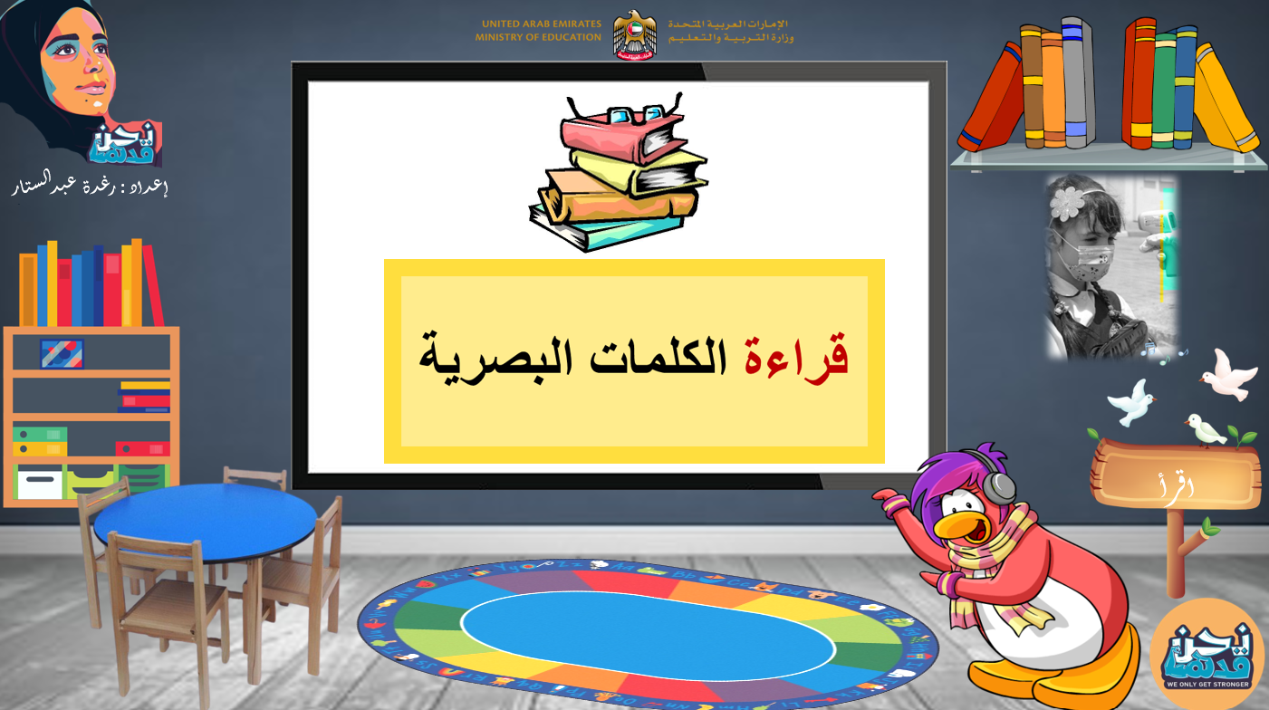 بوربوينت قراءة الكلمات البصرية للصف الاول مادة اللغة العربية 