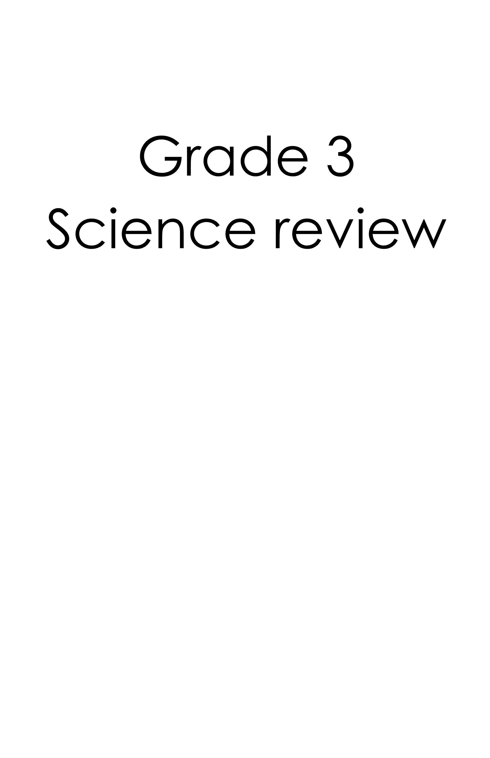 اوراق عمل مراجعة بالانجليزي مع الاجابات للصف الثالث مادة العلوم المتكاملة
