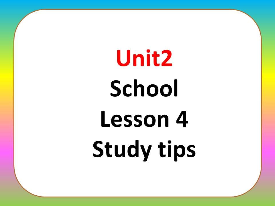 بوربوينت Lesson 4 Study tips للصف السادس مادة اللغة الانجليزية