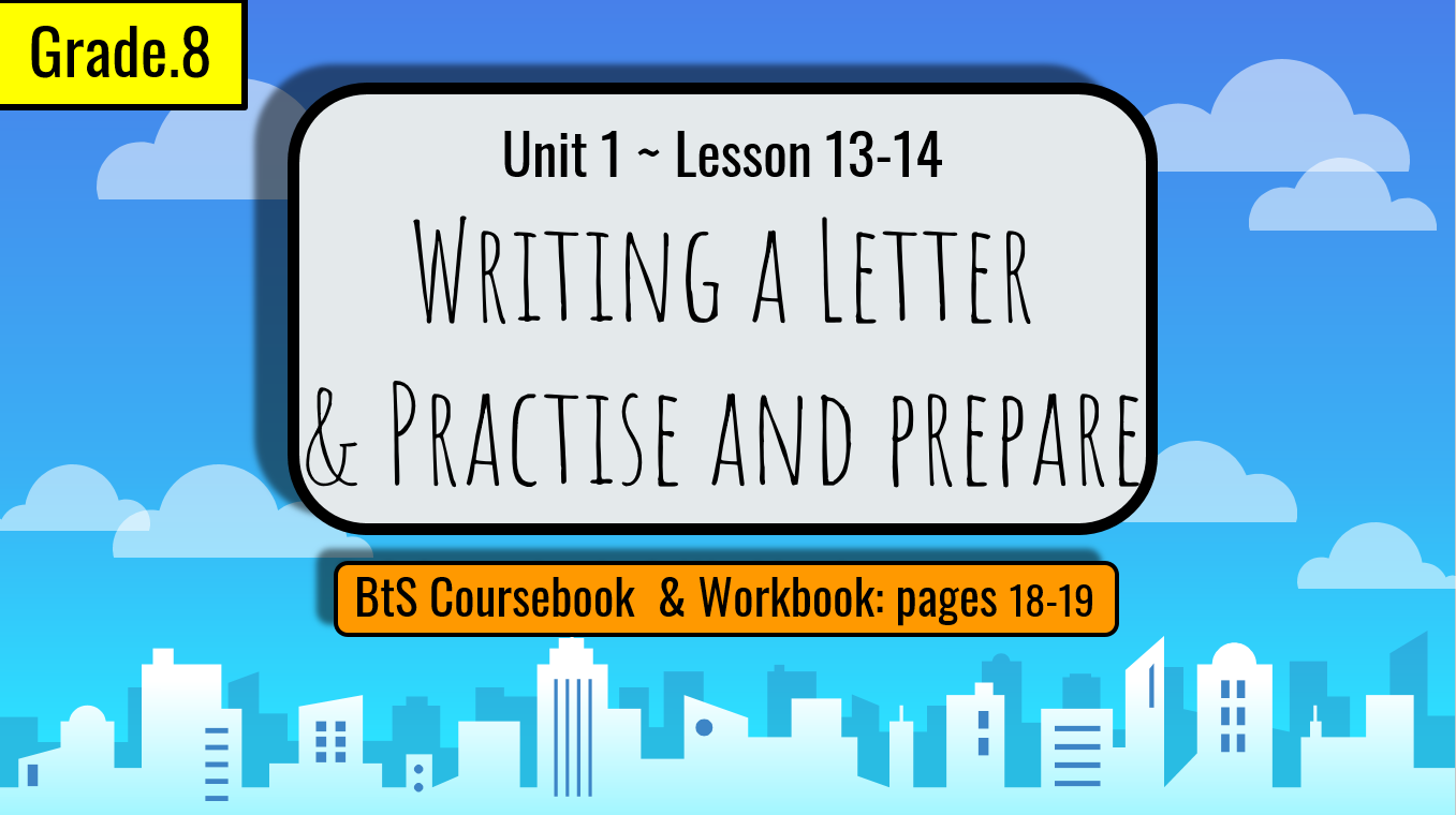 بوربوينت Writing a Letter & Practise and prepare للصف الثامن مادة اللغة الانجليزية