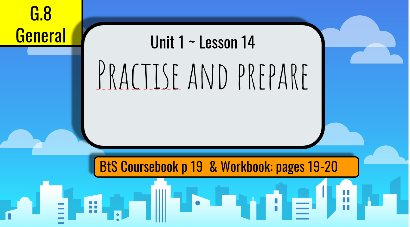 بوربوينت Practise and prepare للصف الثامن مادة اللغة الانجليزية