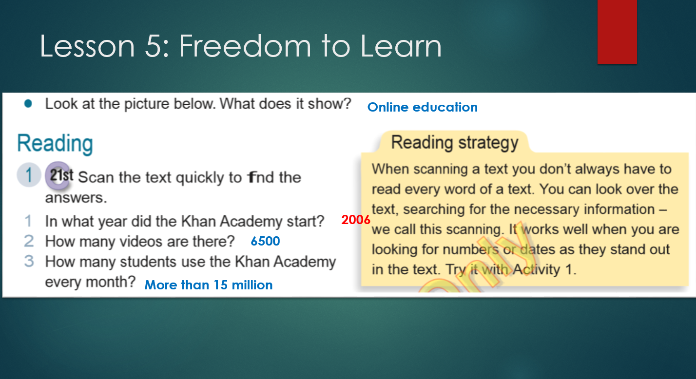بوربوينت Freedom to Learn للصف الثامن مادة اللغة الانجليزية