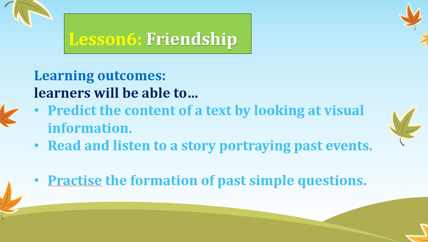 بوربوينت Lesson Friendship للصف الرابع مادة اللغة الانجليزية