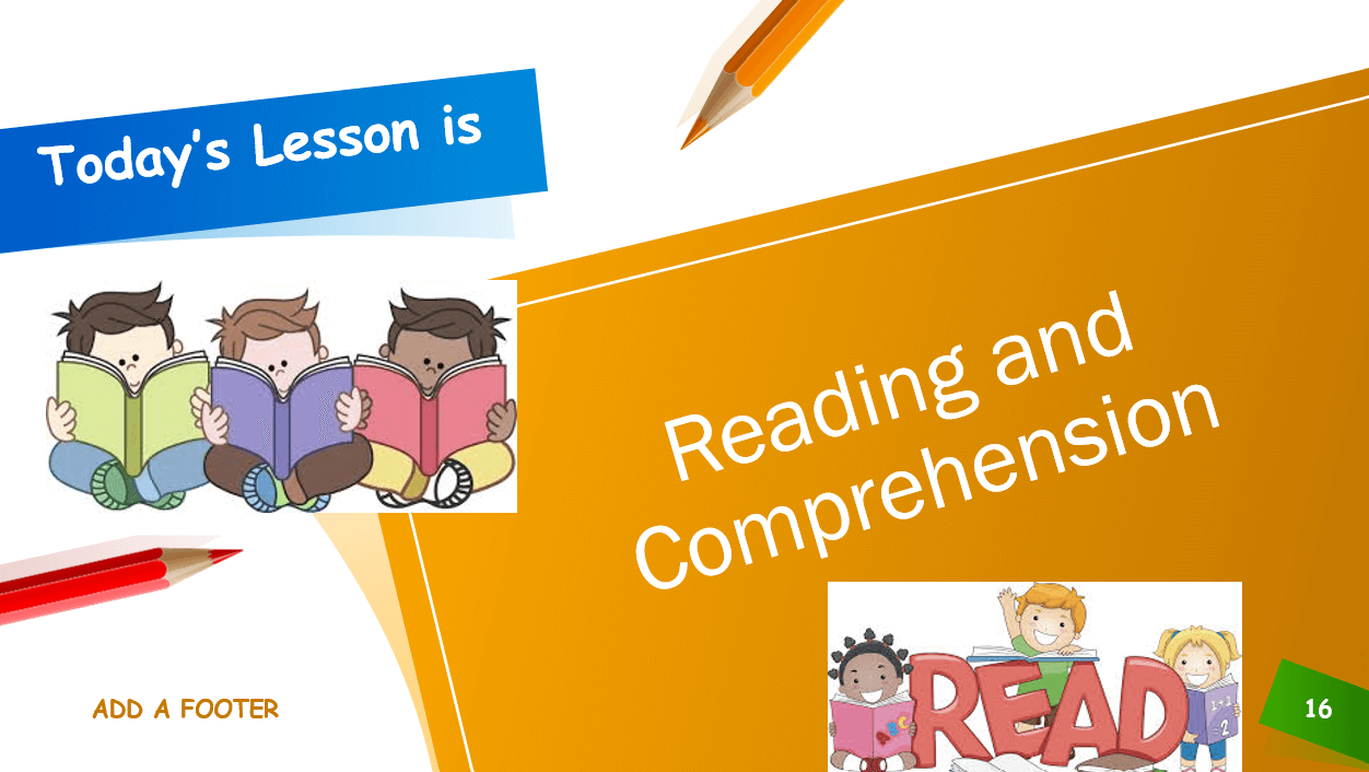 Reading and Comprehension الصف الاول مادة اللغة الانجليزية - بوربوينت 