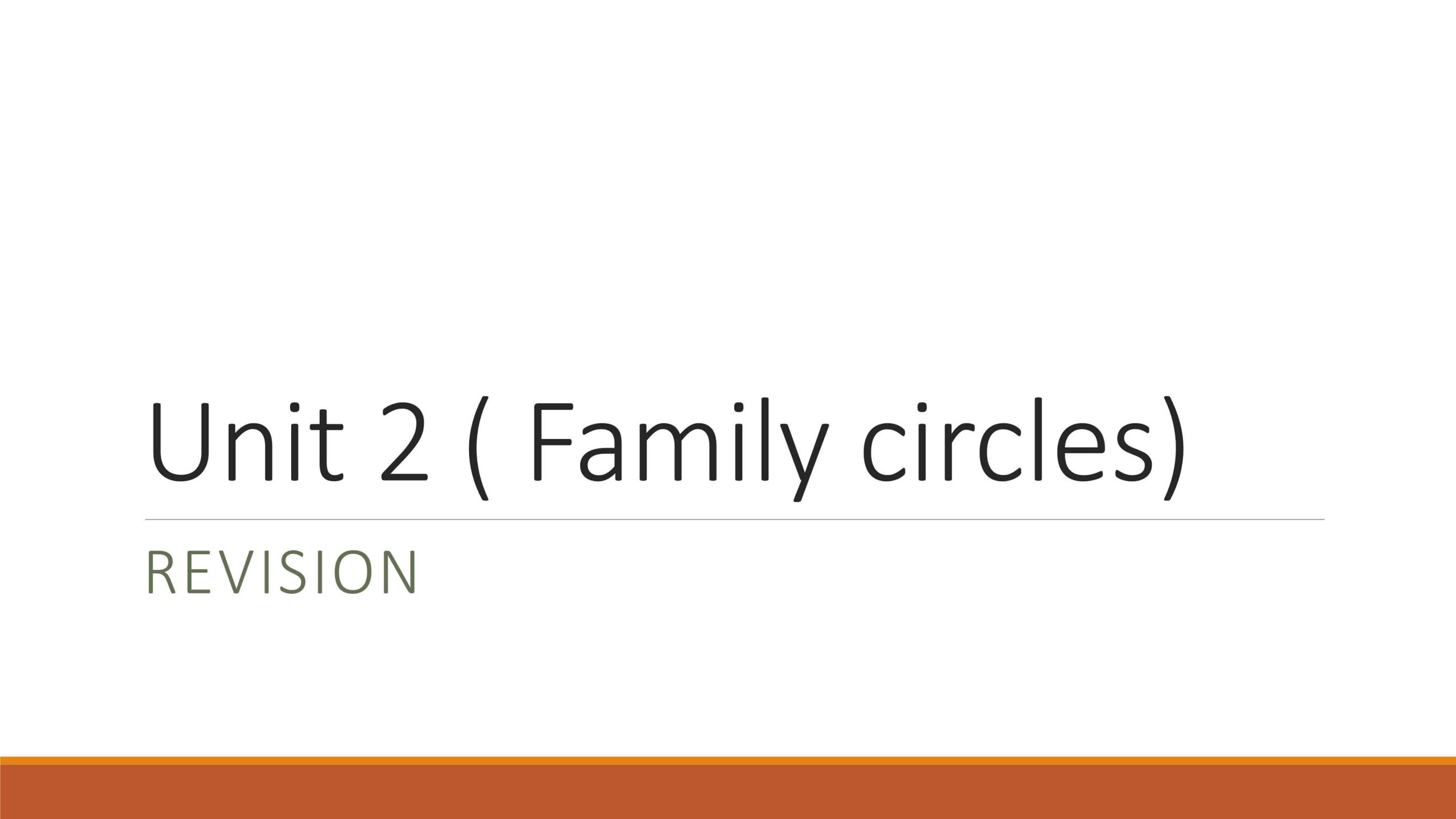 حل مراجعة Family circles Unit 2 الصف الرابع مادة اللغة الانجليزية 