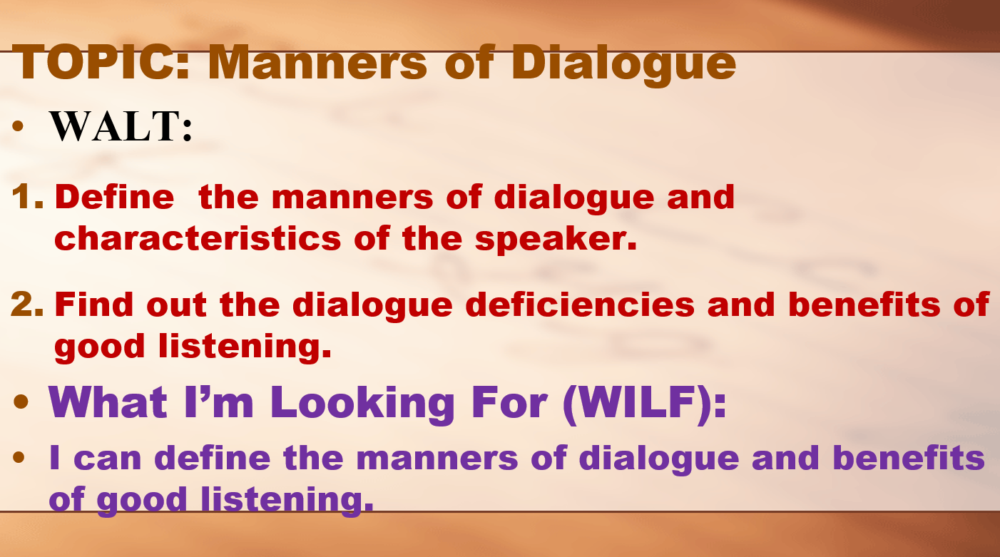 درس Manners of Dialogue لغير الناطقين باللغة العربية الصف الحادي عشر مادة التربية الاسلامية