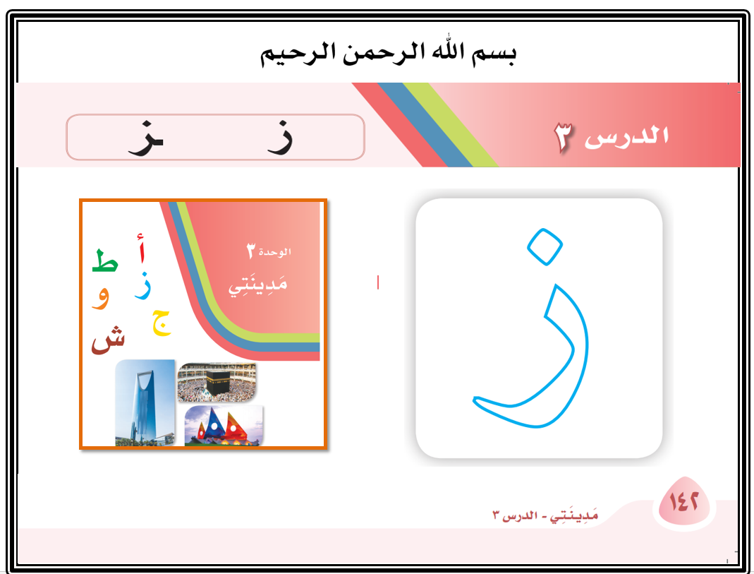 حرف الزاي باشكاله المختلفة الصف الاول مادة اللغة العربية - بوربوينت 
