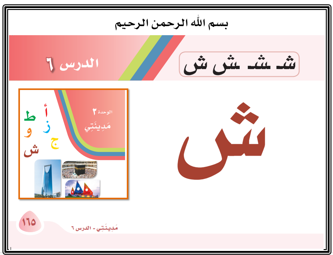 حرف الشين باشكاله المختلفة الصف الاول مادة اللغة العربية - بوربوينت