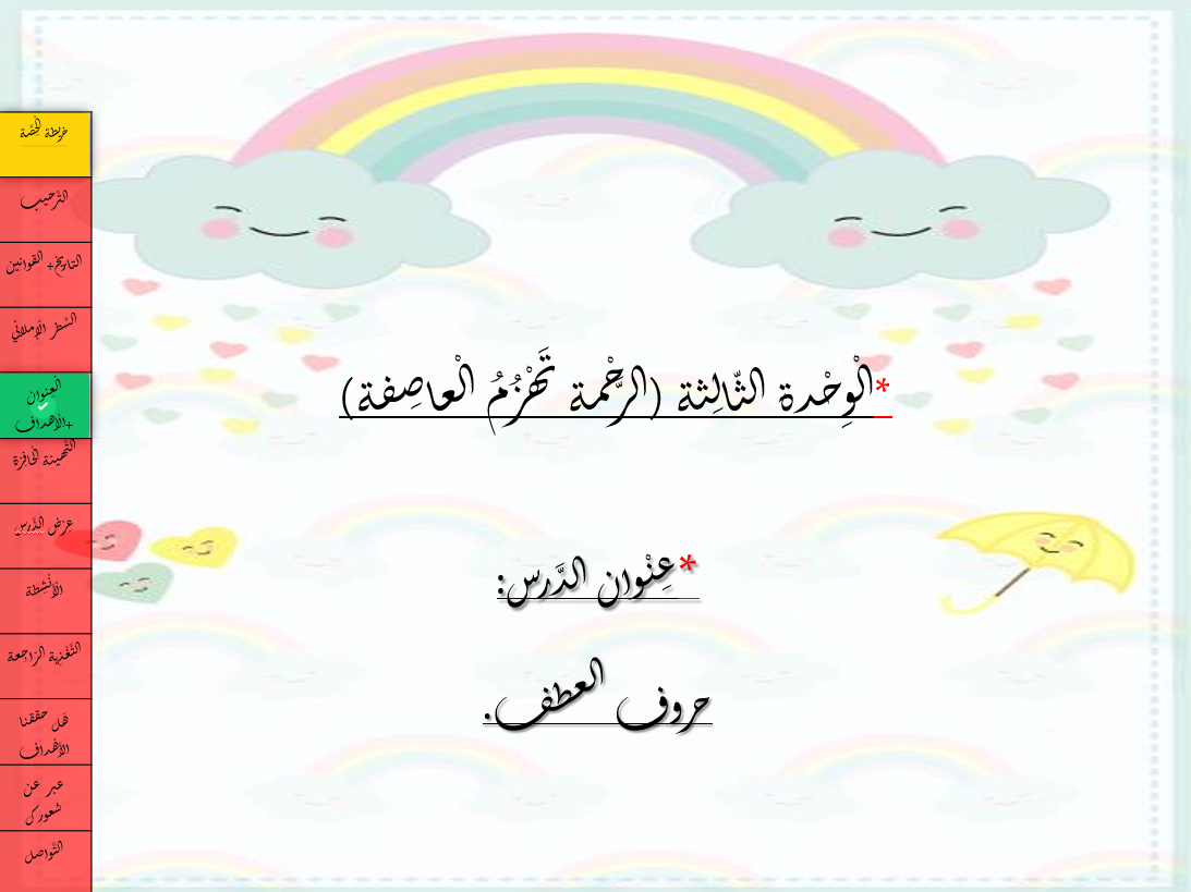 بوربوينت حروف العطف مع الاجابات للصف الثاني مادة اللغة العربية 