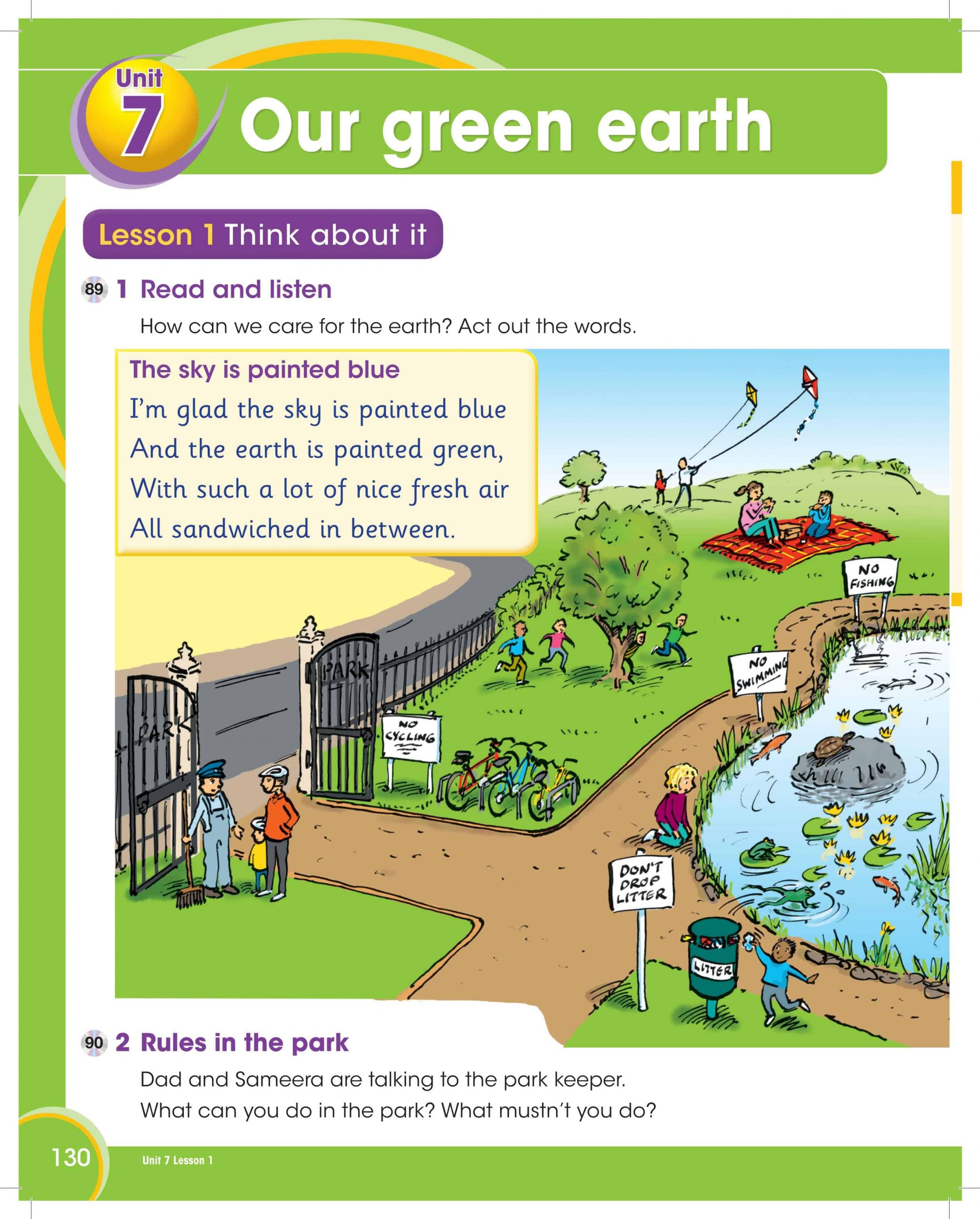 كتاب الطالب وحدة Unit 7 Our green earth الصف الثالث مادة اللغة الانجليزية 