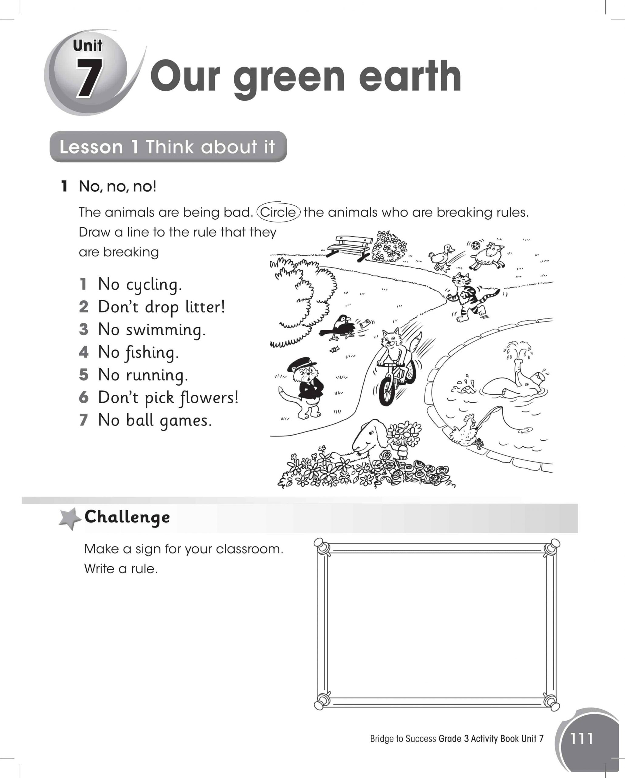 كتاب النشاط Our green earth الصف الثالث مادة اللغة الانجليزية 