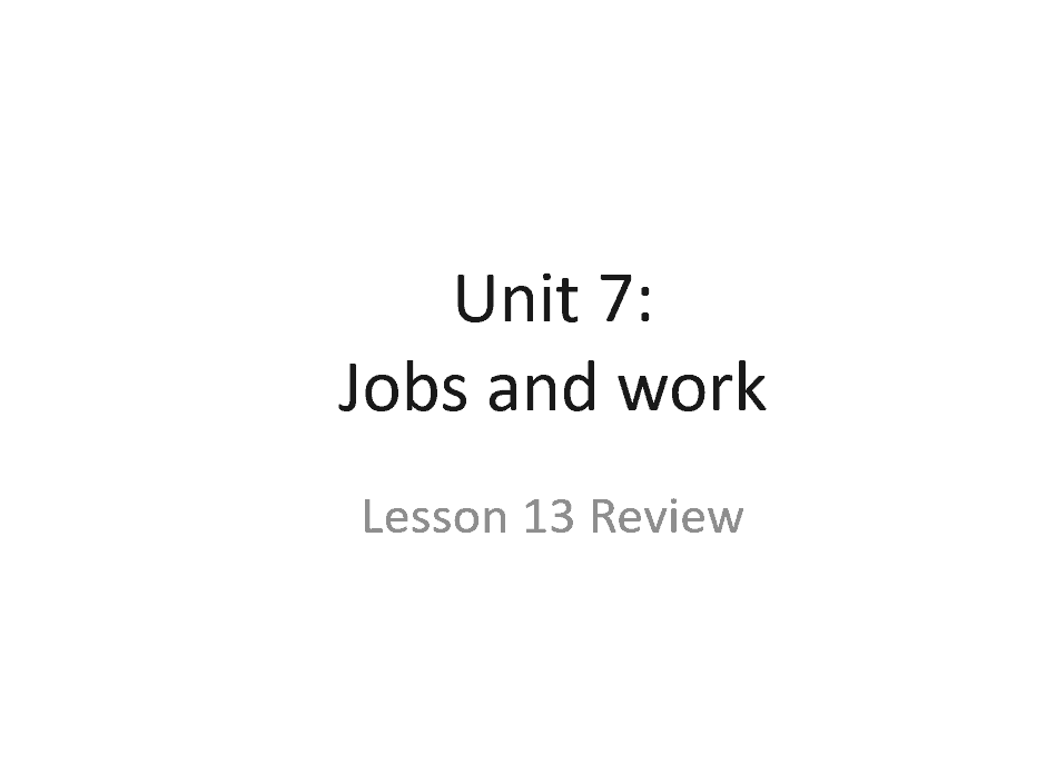 درس Lesson 13 Review الصف السادس مادة اللغة الانجليزية - بوربوينت 