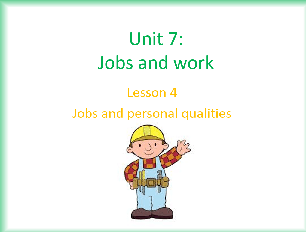 درس Jobs and personal qualities الصف السادس مادة اللغة الانجليزية - بوربوينت 