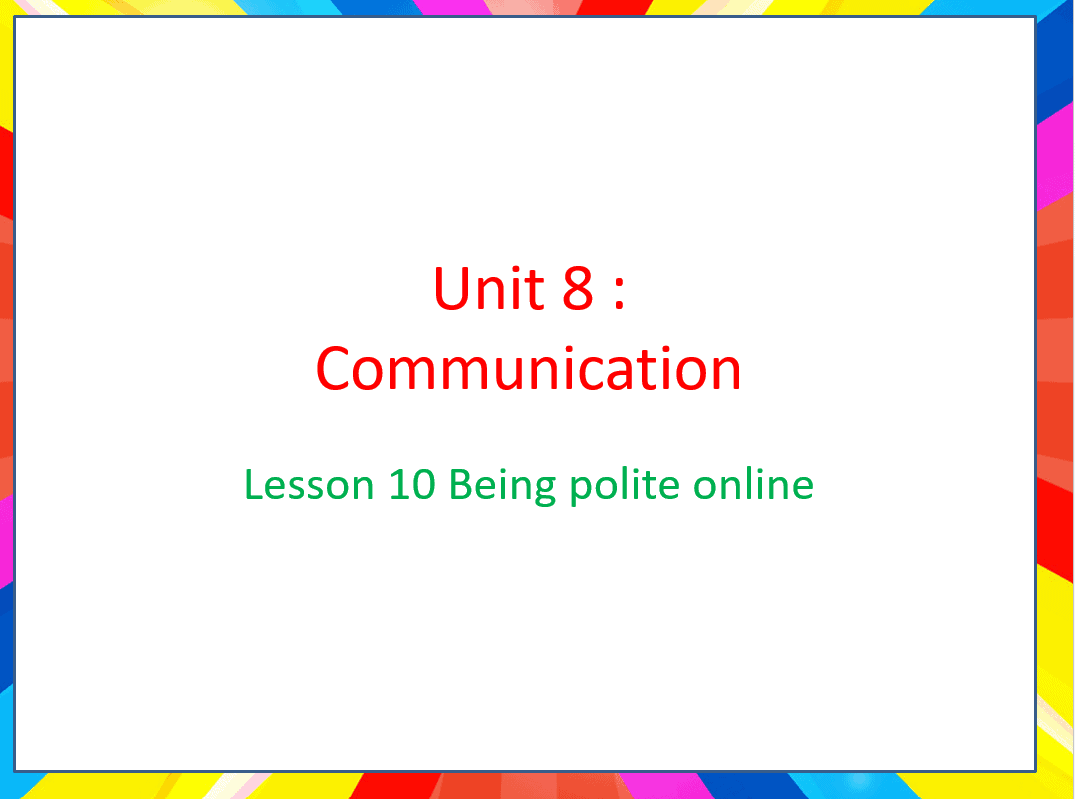 درس Being polite online الصف السادس مادة اللغة الانجليزية - بوربوينت 