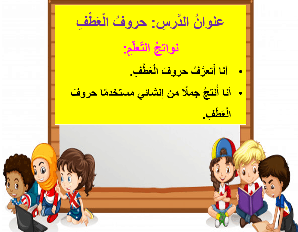 درس حروف العطف الصف الثالث مادة اللغة العربية - بوربوينت 