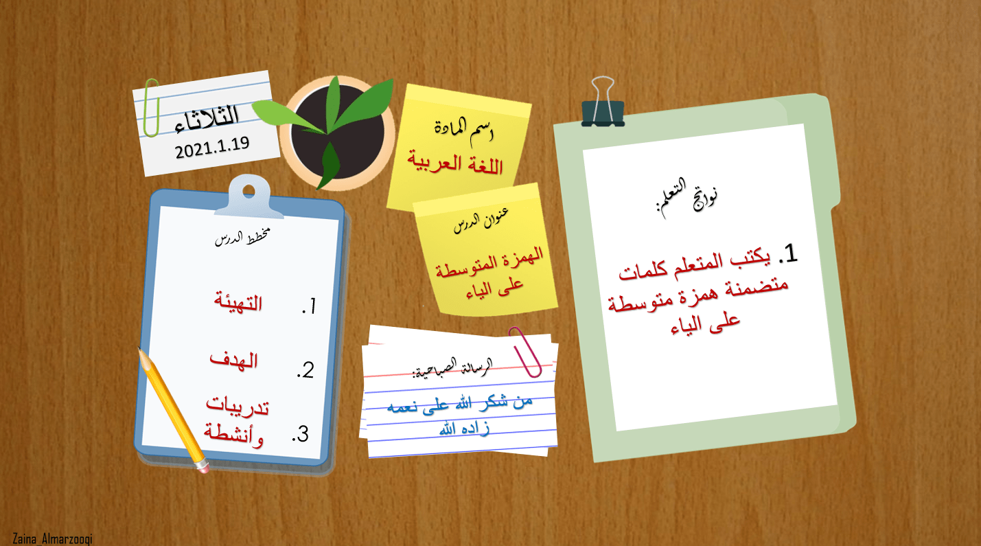 الهمزة المتوسطة على الياء الصف الخامس مادة اللغة العربية - بوربوينت 