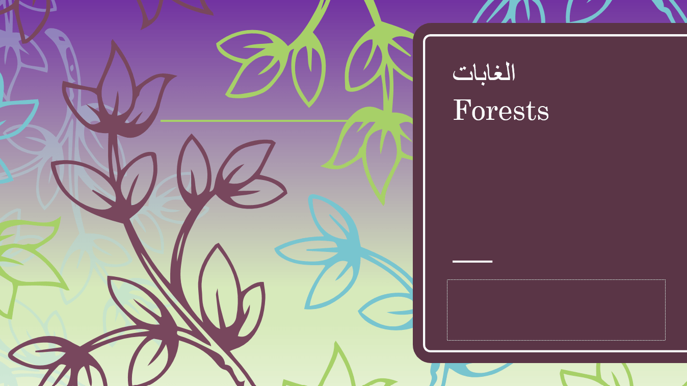 بوربوينت درس الغابات لغير الناطقين بها الصف الثامن مادة اللغة العربية 