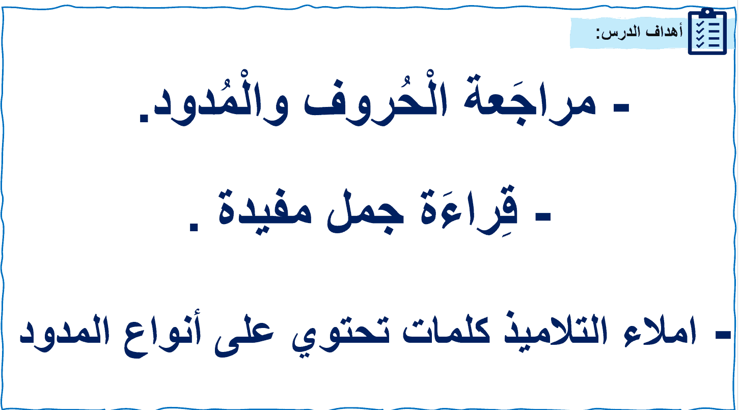 مراجعة الحروف والمدود الصف الثاني مادة اللغة العربية - بوربوينت 