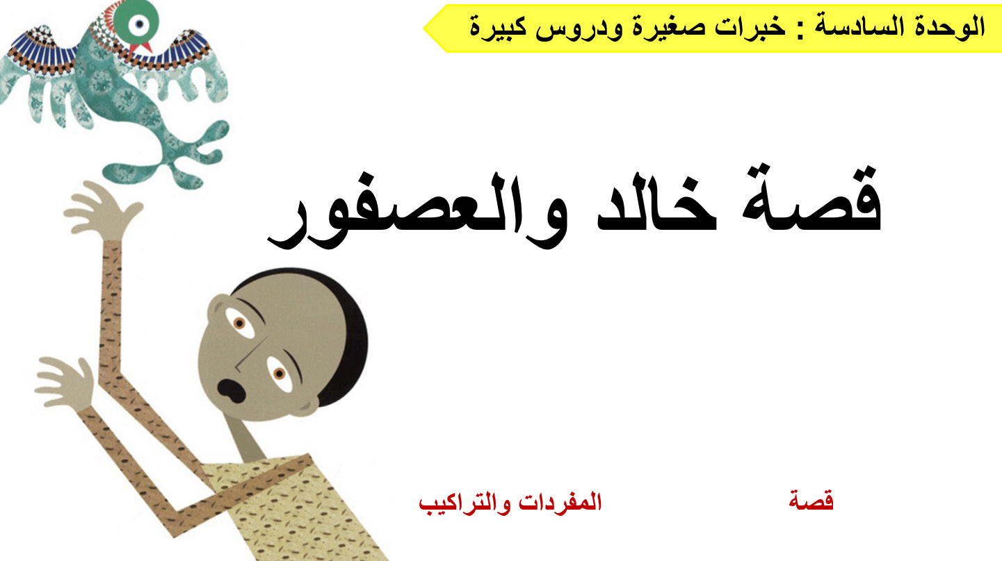 مفردات وتراكيب قصة خالد والعصفور الصف الثاني مادة اللغة العربية - بوربوينت 