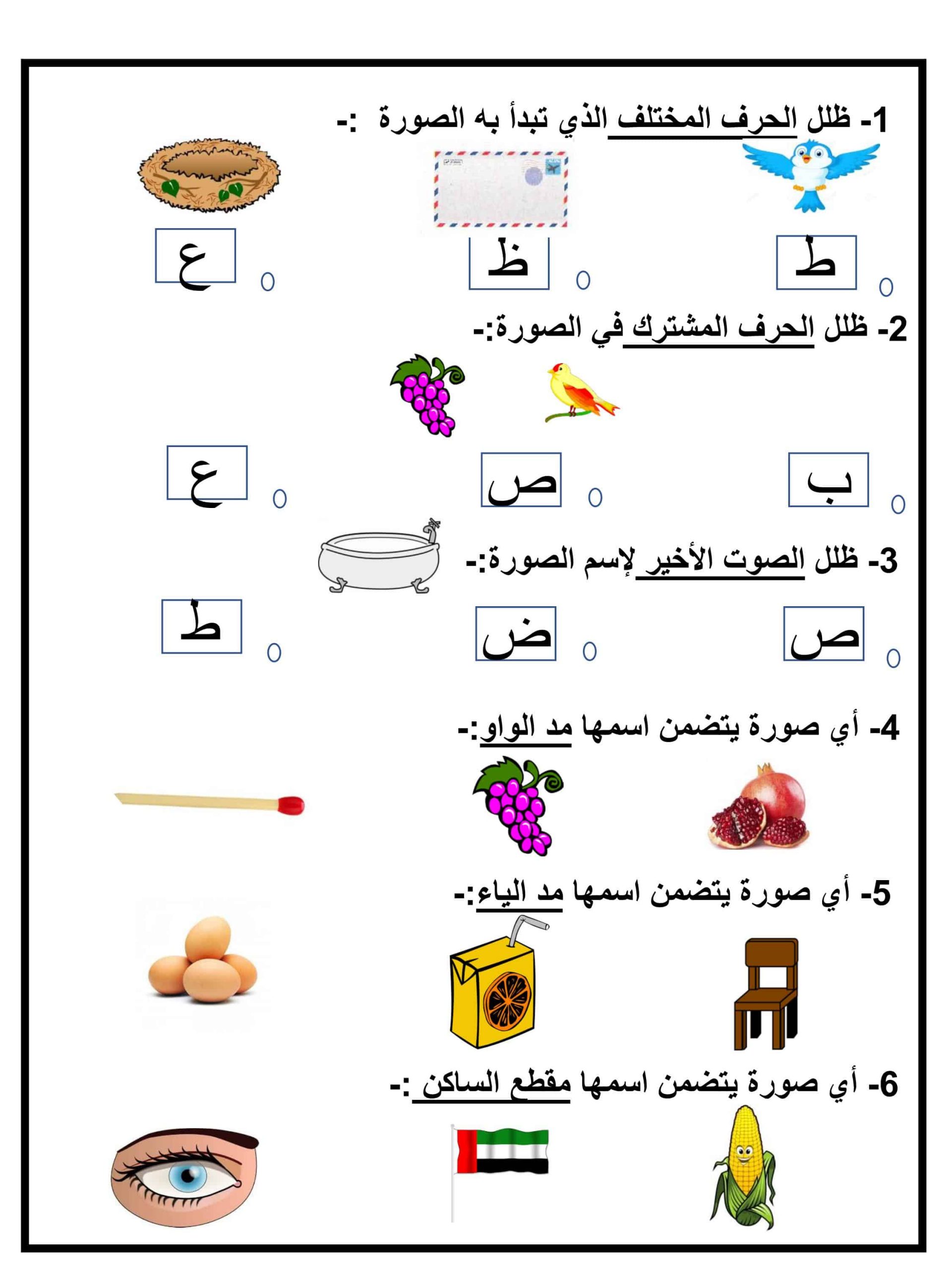 ورقه عمل حرف ت