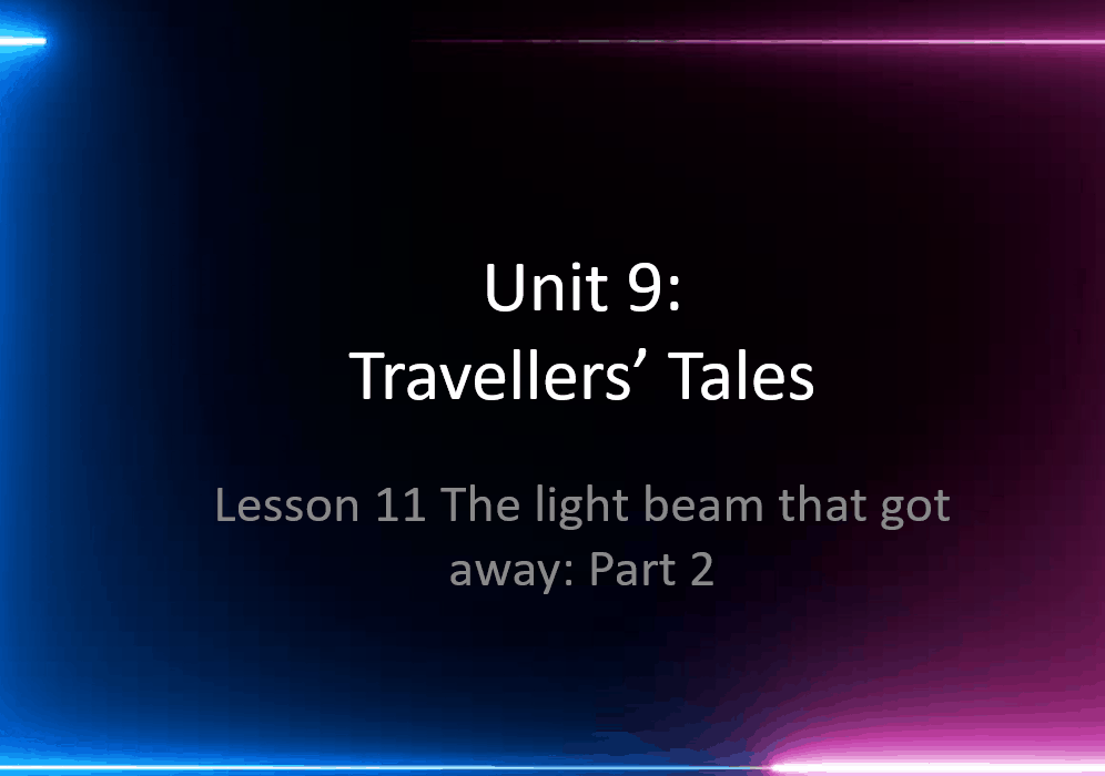 درس The light beam that got Part 2 الصف السادس مادة اللغة الانجليزية - بوربوينت