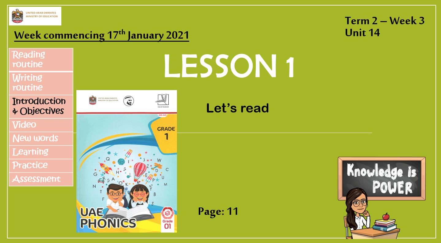 حل lesson 1 Let’s read الصف الاول مادة اللغة الانجليزية - بوربوينت