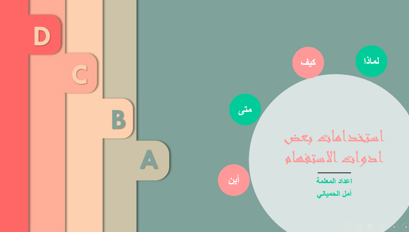استخدامات بعض أدوات الاستفهام الصف الثاني مادة اللغة العربية - بوربوينت 