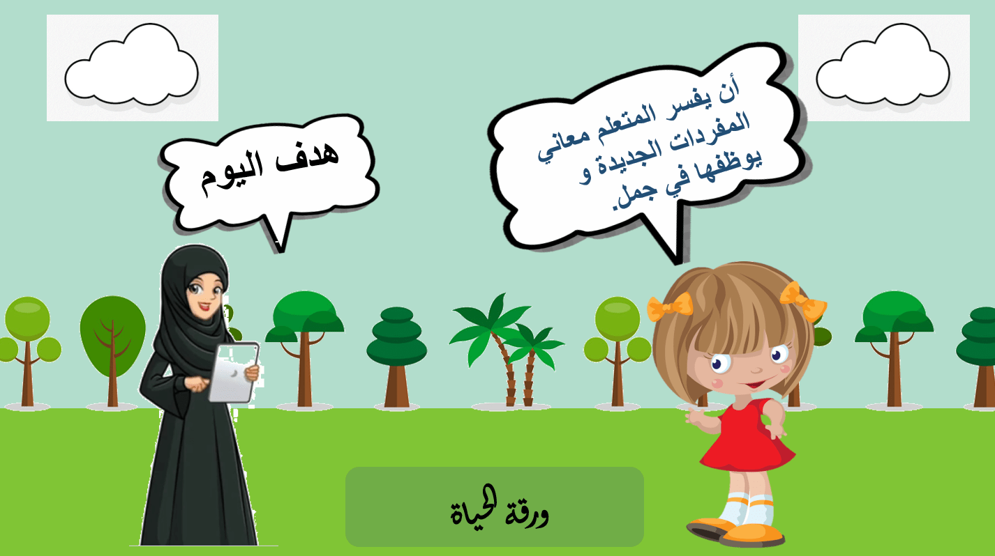 مفردات درس ورقة الحياة الصف الخامس مادة اللغة العربية - بوربوينت 