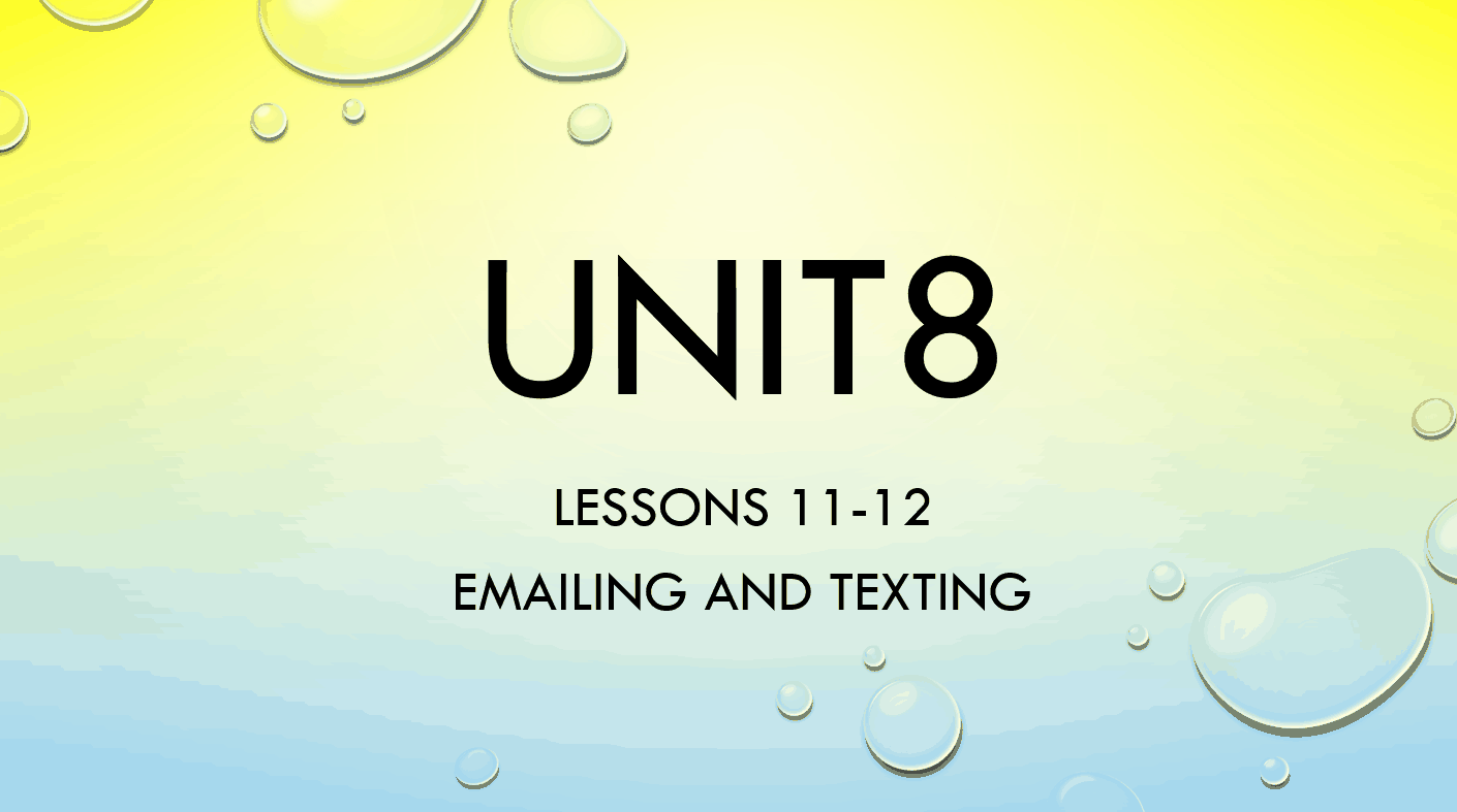 حل درس Emailing and texting الصف الثامن مادة اللغة الإنجليزية - بوربوينت 