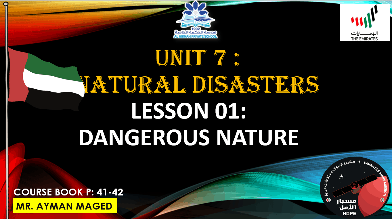 حل درس dangerous nature الصف التاسع مادة اللغة الإنجليزية - بوربوينت 