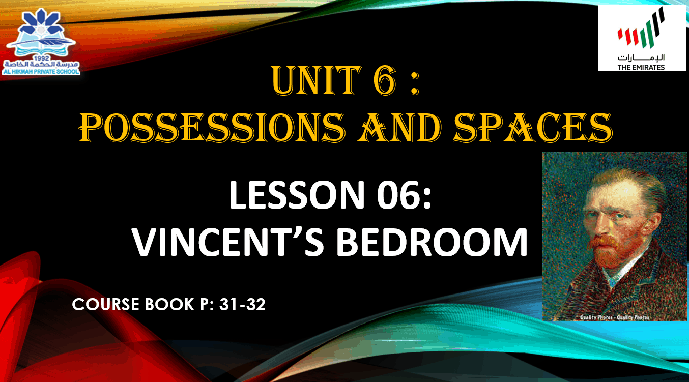 حل درس Vincent’s bedroom الصف التاسع مادة اللغة الإنجليزية - بوربوينت 