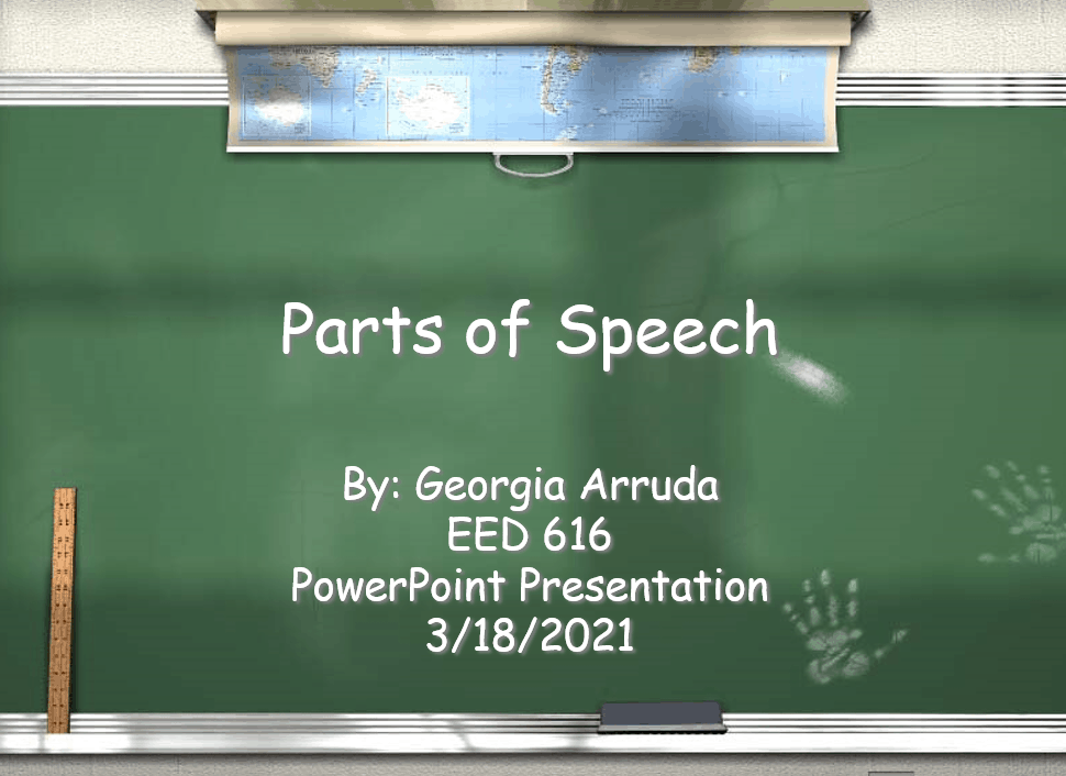 درس Parts of Speech الصف العاشر مادة اللغة الإنجليزية - بوربوينت 