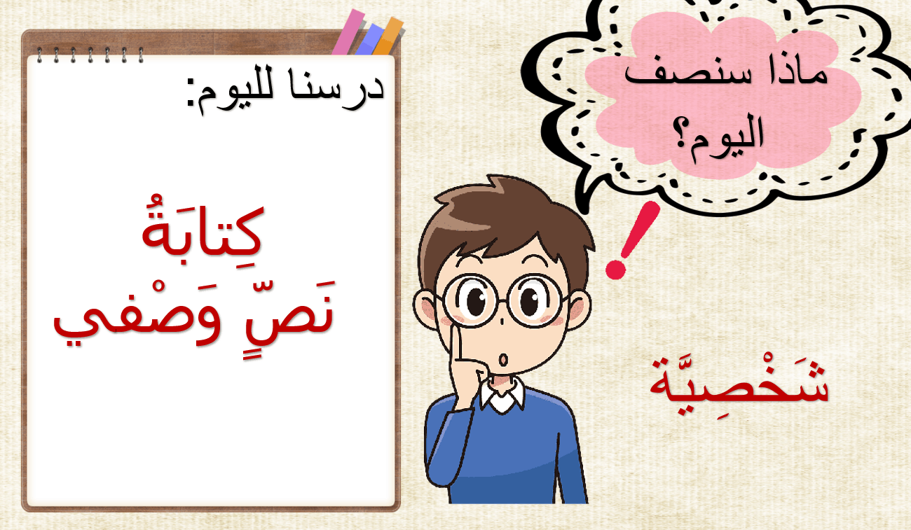 حل درس كتابة نص وصفي أمي الصف الثالث مادة اللغة العربية - بوربوينت