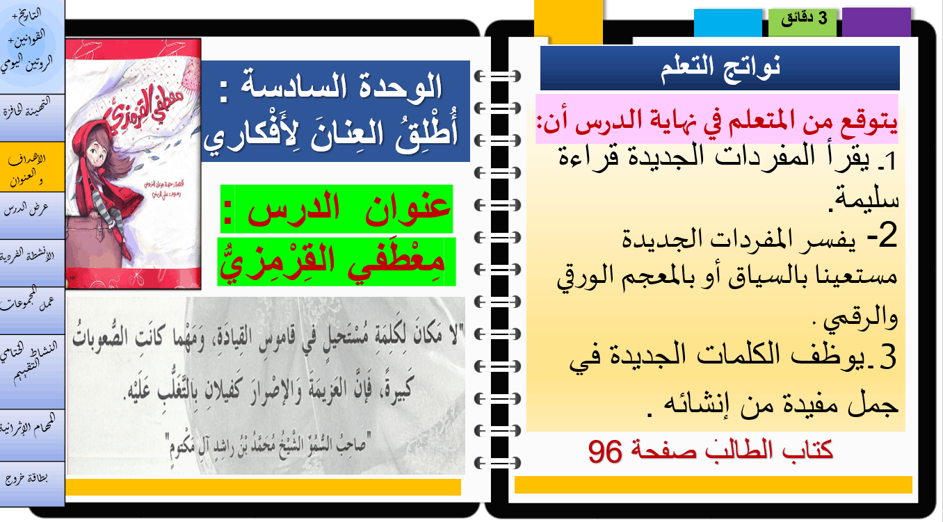حل درس معطفي القرمزي الصف الرابع مادة اللغة العربية - بوربوينت 