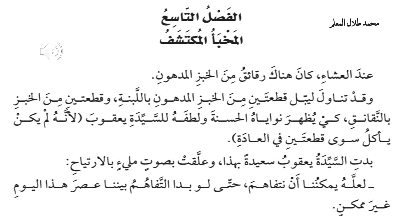 حل قصة أحلام ليبل السعيدة الفصل التاسع المخبأ المكتشف الصف السادس مادة اللغة العربية - بوربوينت