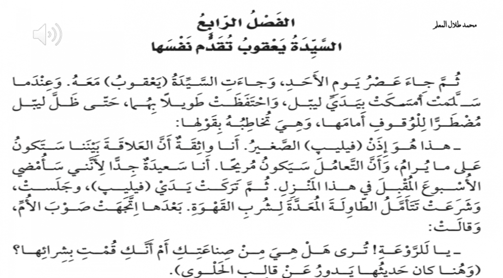 حل قصة أحلام ليبل السعيدة الفصل الرابع السيدة يعقوب تقدم نفسها الصف السادس مادة اللغة العربية - بوربوينت