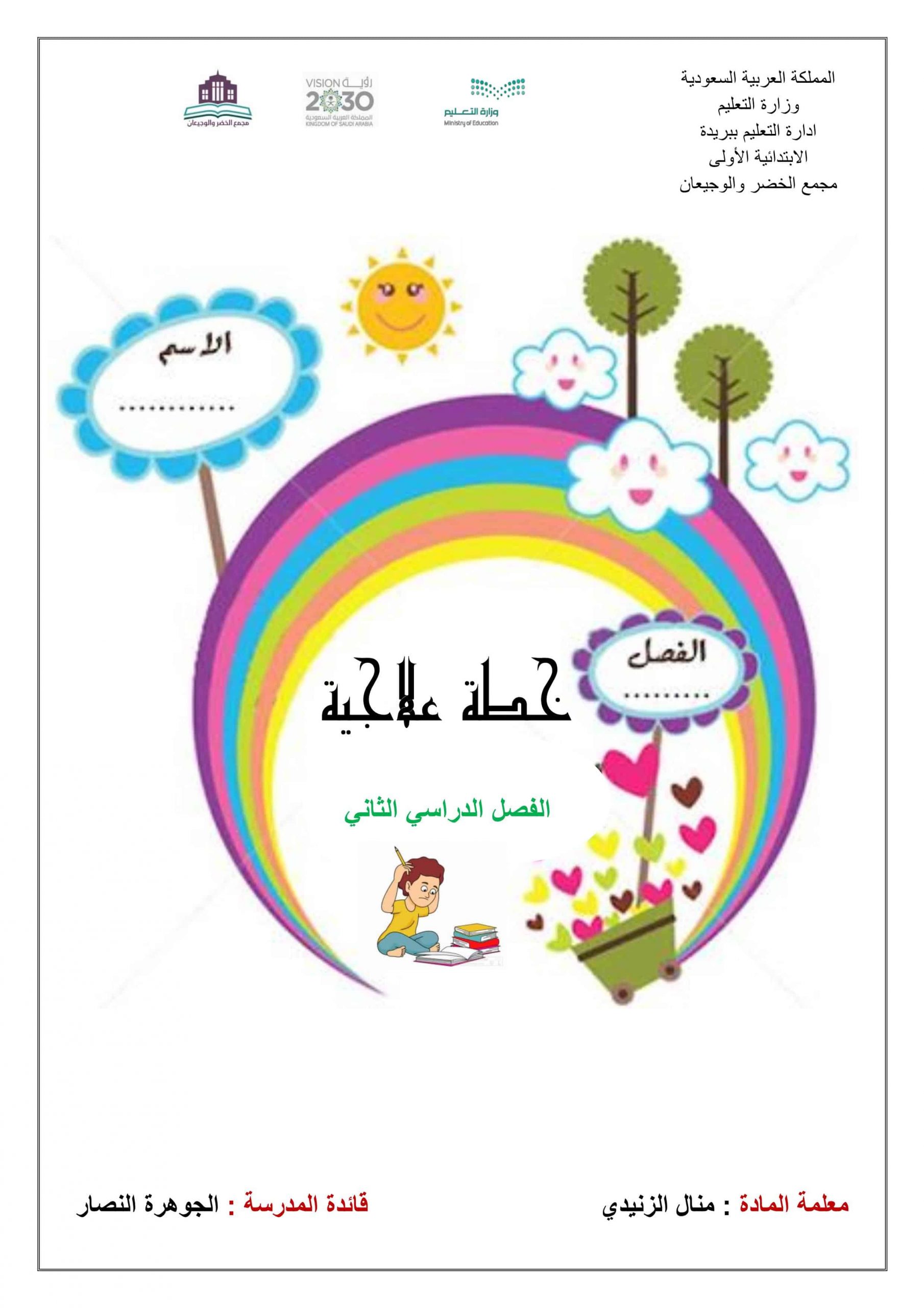 خطة علاجية أوراق عمل متنوعة الصف الأول مادة اللغة العربية 