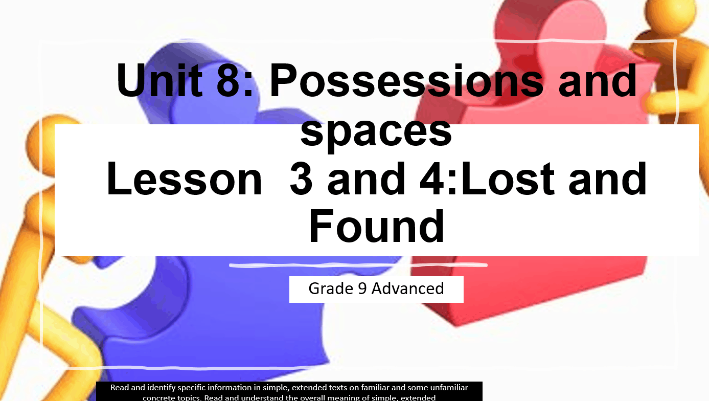 حل درس Lost and Found الصف التاسع مادة اللغة الإنجليزية - بوربوينت