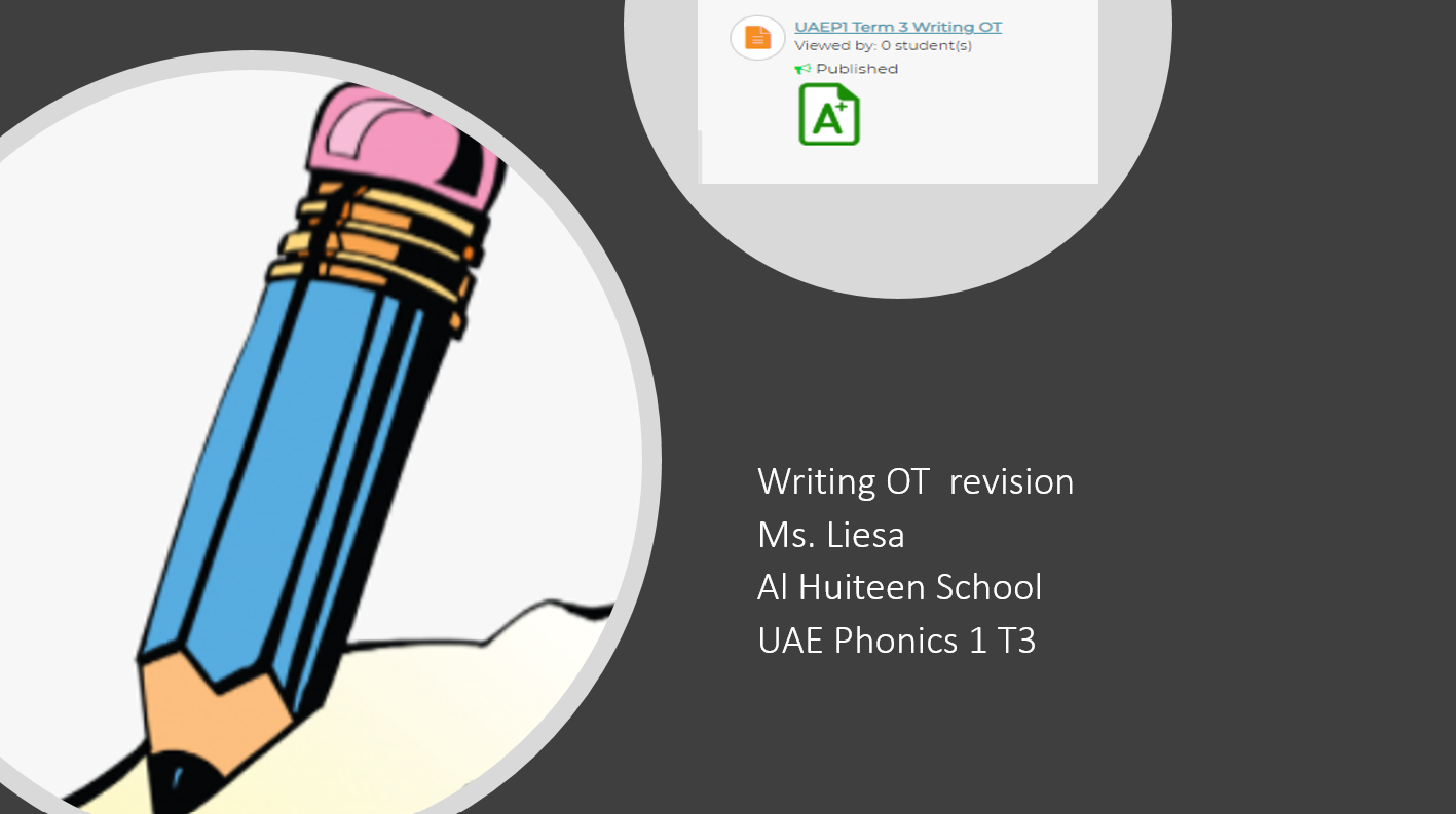 مراجعة Writing OT revision الصف الأول مادة اللغة الإنجليزية - بوربوينت 