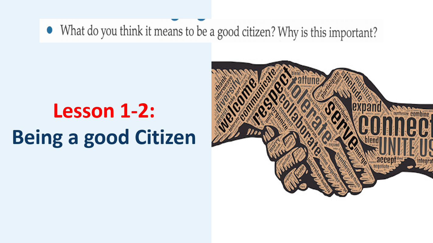 حل درس Being a good Citizen اللغة الإنجليزية الصف العاشر - بوربوينت