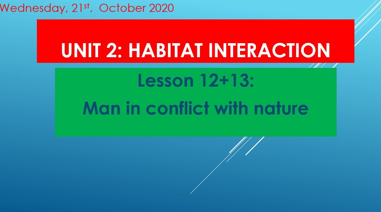 حل درس Unit 2 Man in conflict with nature اللغة الإنجليزية الصف التاسع - بوربوينت