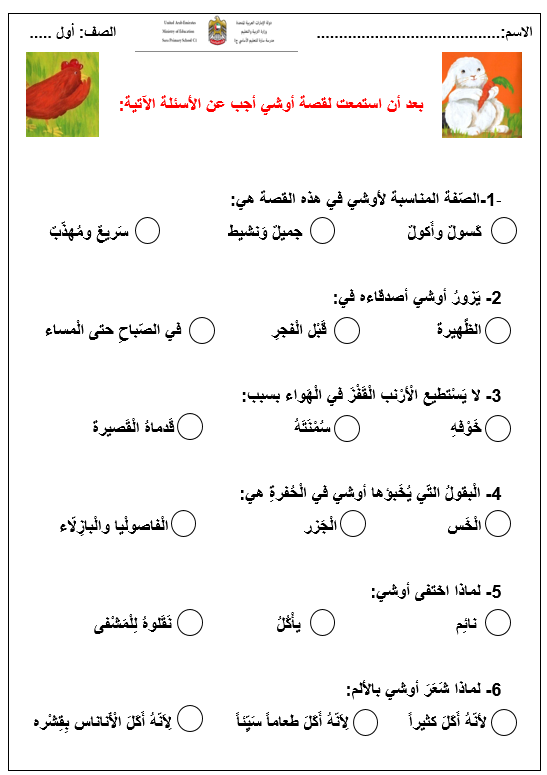 أوراق عمل حرف الألف اللغة العربية الصف الأول - بوربوينت